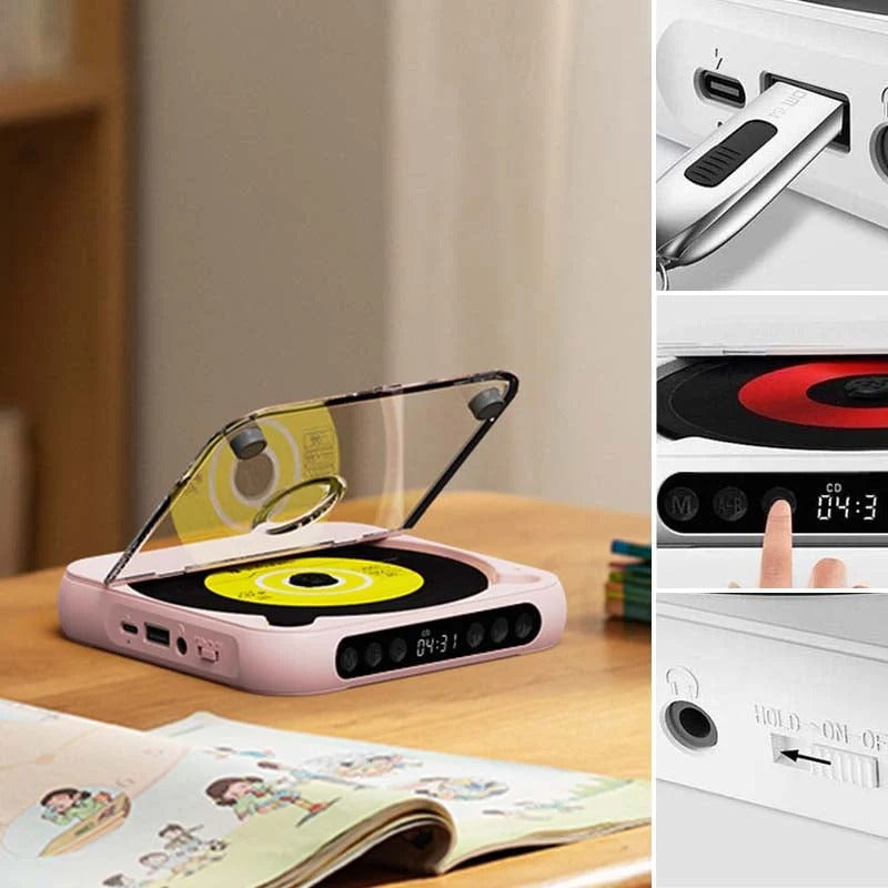 2025 Hot Selling Nostalgia Portable Bluetooth-Compatible CD player